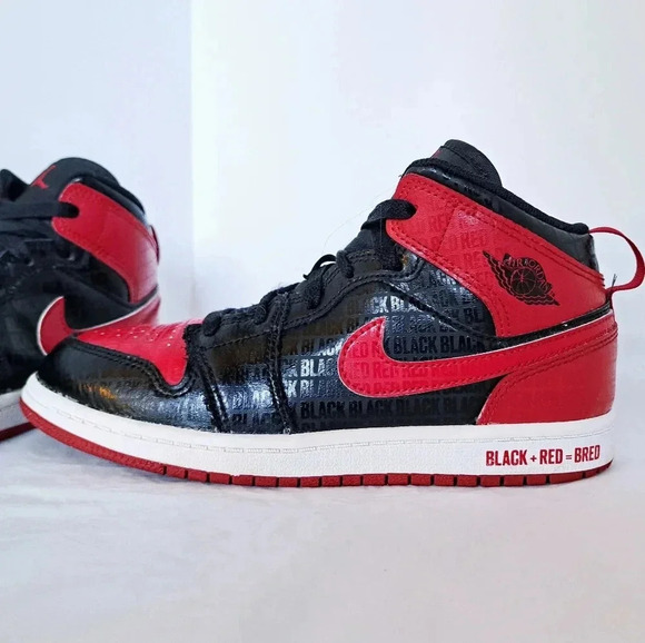 Jordan Other - Jordan 1 Mid PS Black Red Bred Size 2.5Y (22cm)